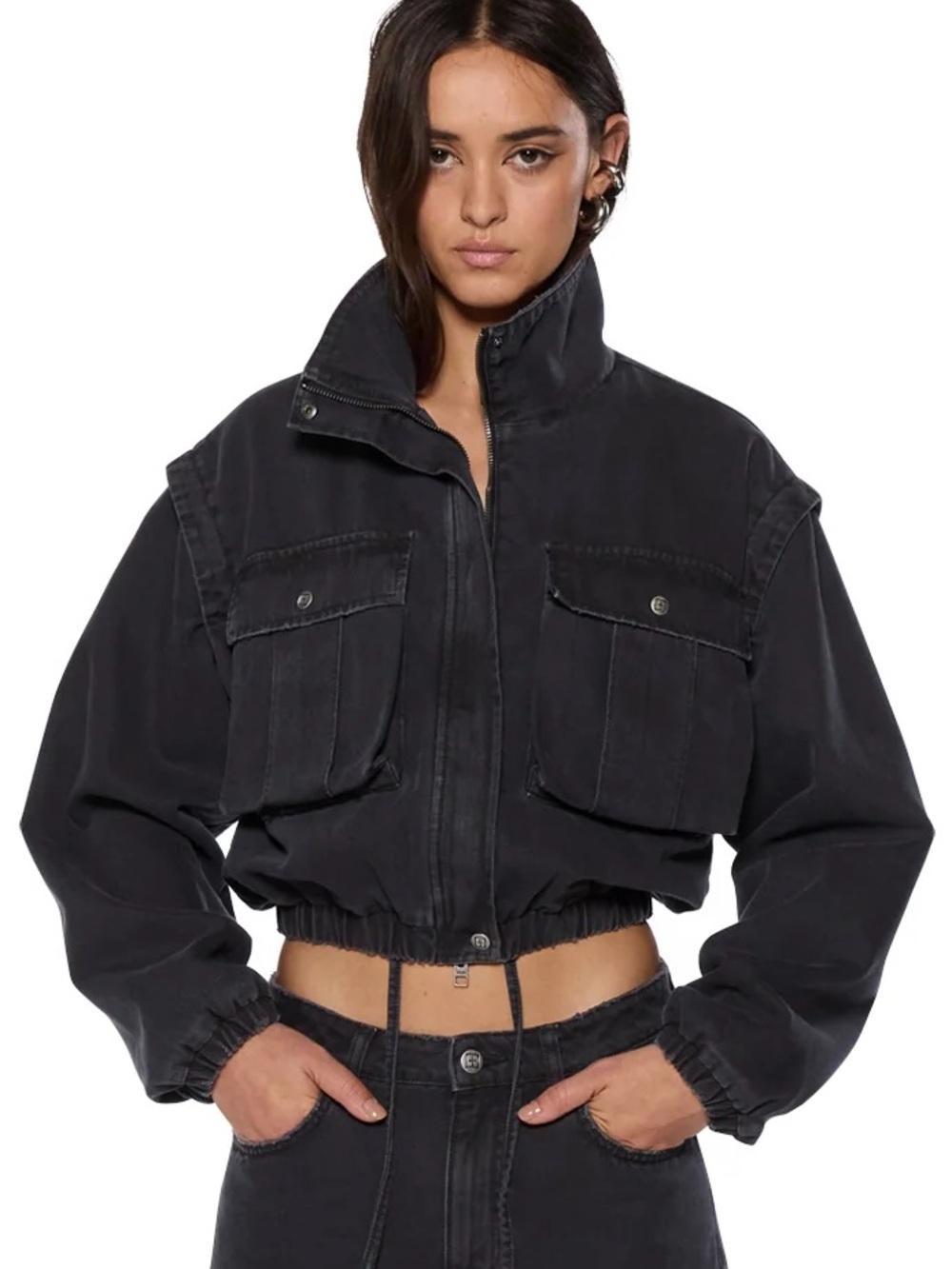Ksubi Cropped Anorak Black
